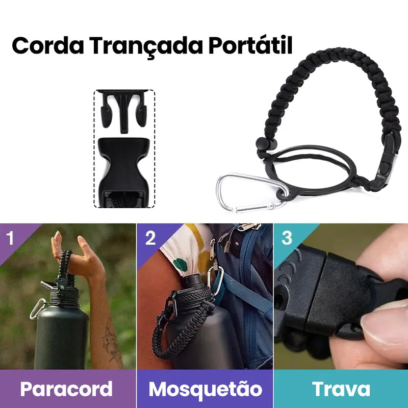 MODUS Garrafa Térmica  1000ml Corda espessa tecida à mão Isolamento por 12 horas e duradouro