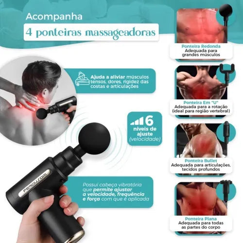 Pistola Massageadora Elétrica Fitgrace