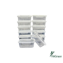 Kit Marmitas 800ml com travas transparente Reutilizáveis Fitgrace