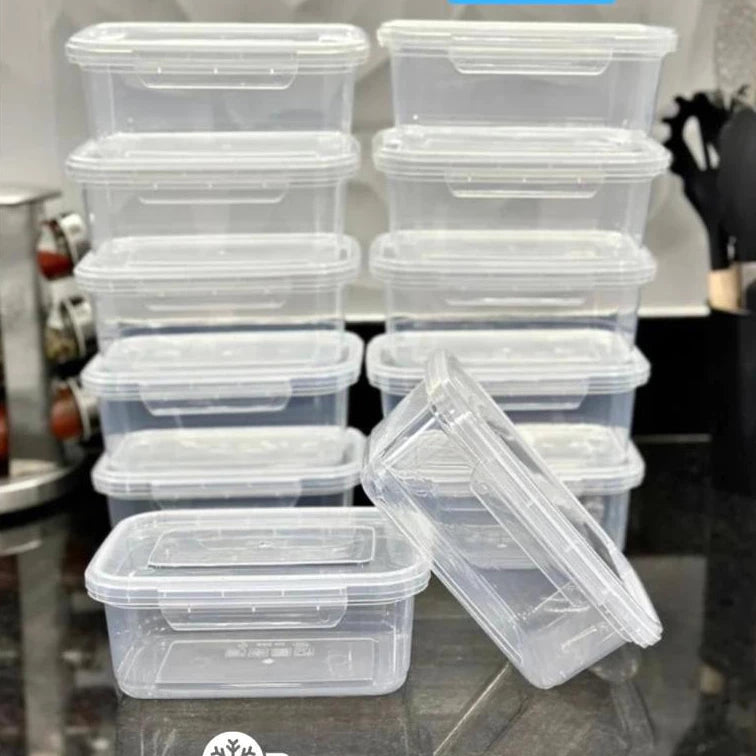 Kit Marmitas 800ml com travas transparente Reutilizáveis Fitgrace