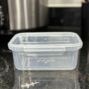 Kit Marmitas 800ml com travas transparente Reutilizáveis Fitgrace