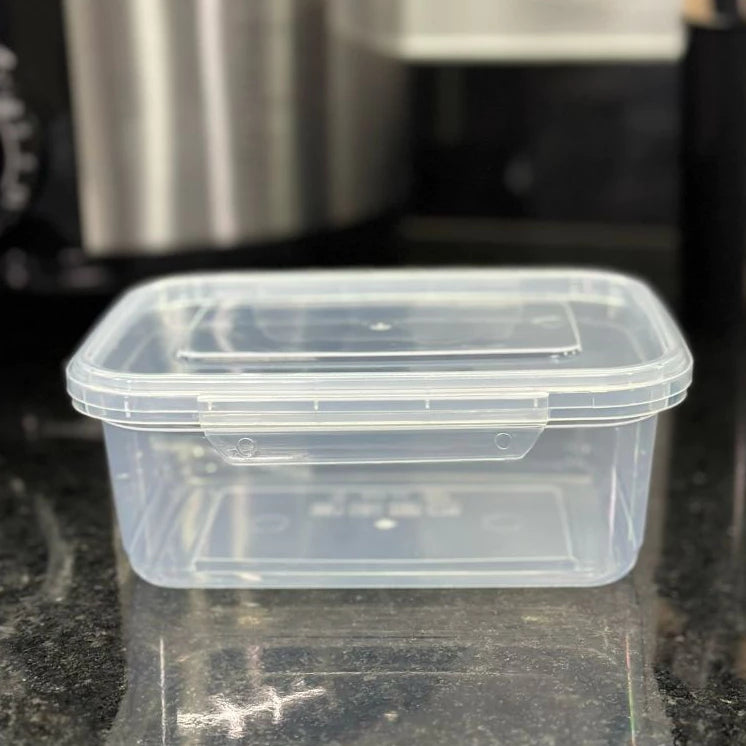 Kit Marmitas 800ml com travas transparente Reutilizáveis Fitgrace